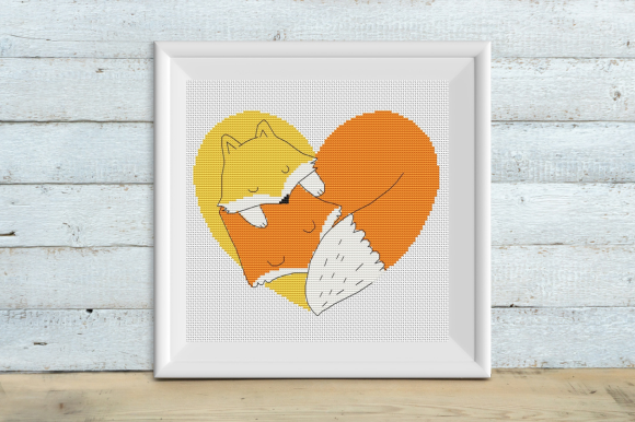 Sleeping Foxes Cross Stitch Pattern: A Valentine's Day Project 🦊🧡