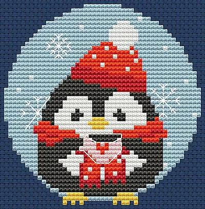Cute Christmas Penguin Cross Stitch Pattern