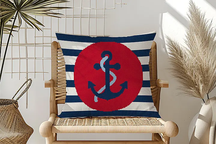Anchored in Tradition Free Needlepoint Pillow Pattern