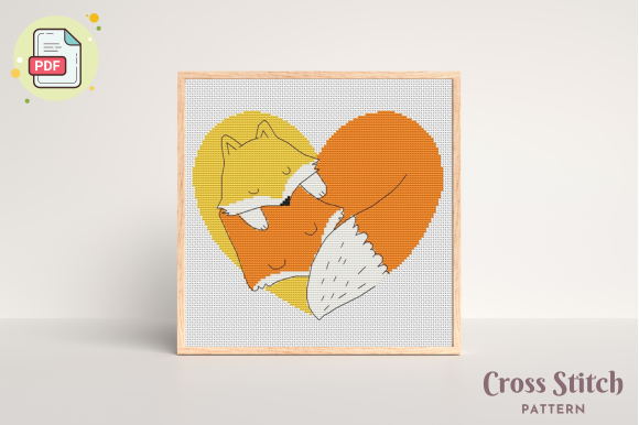 Sleeping Foxes Cross Stitch Pattern: A Valentine's Day Project 🦊🧡