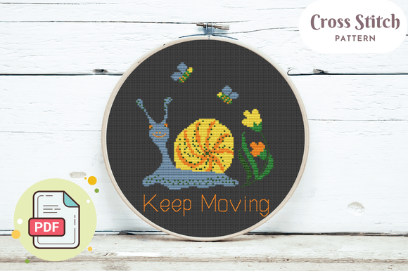 Add a Touch of Whimsy with the "Keep Moving" Cross Stitch Pattern