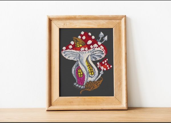 🍄Mushroom House Cross Stitch Pattern: A Whimsical Journey into Nature