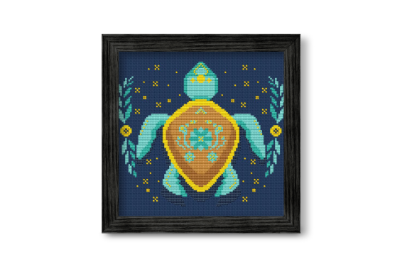 🌊The Magic of the Night Turtle: Crafting with Navy Blue Aida